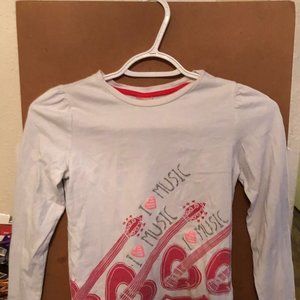 GYMBOREE size 8 "I Love Music" long sleeve t-shirt
